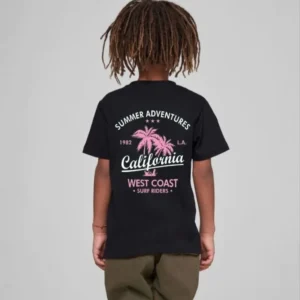 Alternative view of Çocuk Unisex Baskılı T-Shirt - Siyah