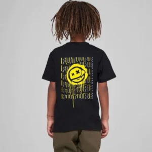 Alternative view of Çocuk Unisex Baskılı T-Shirt - Siyah