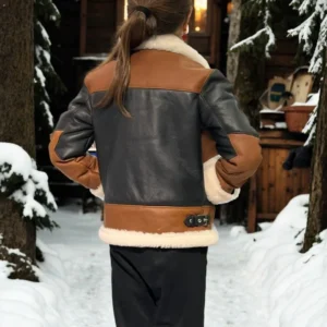 Alternative view of Çocuk Yakalı Parçalı Kürk - Kahve