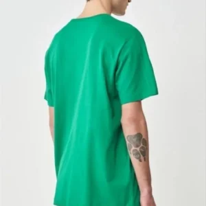 Alternative view of Erkek 24/1 Düz A Kalite Oversize T-shirt - Yeşil