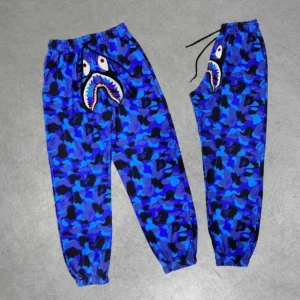 Unisex Pubg Bape x Shark Eşofman Altı - Mavi