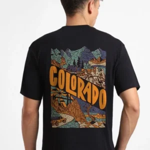 Alternative view of Erkek Baskılı Oversize T-shirt - Siyah