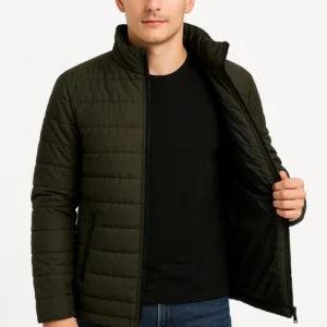 Erkek Bomber Mont Ceket – Su İtici Kumaş, Kapitone Astarlı, Fermuarlı, Kışlık - Haki