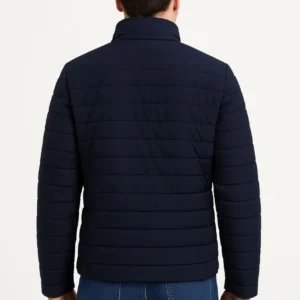 Alternative view of Erkek Bomber Mont Ceket – Su İtici Kumaş, Kapitone Astarlı, Fermuarlı, Kışlık - Lacivert