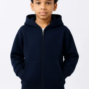 Alternative view of Erkek Çocuk Kapüşonlu Kanguru Çepli Tam Fermuarlı Hırka SweatShirt - Lacivert