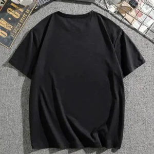 Alternative view of Erkek Dağ Grafikli Tişört, Yaz için Büyük Beden Rahat T-shirt - Siyah