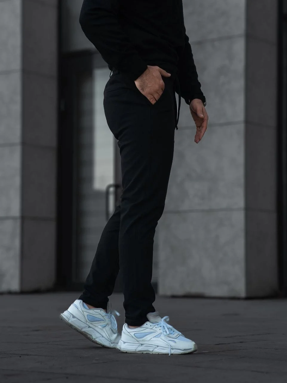 Erkek Diagonel Mikro dokulu Cepli Pantolon - Siyah - Görsel 5