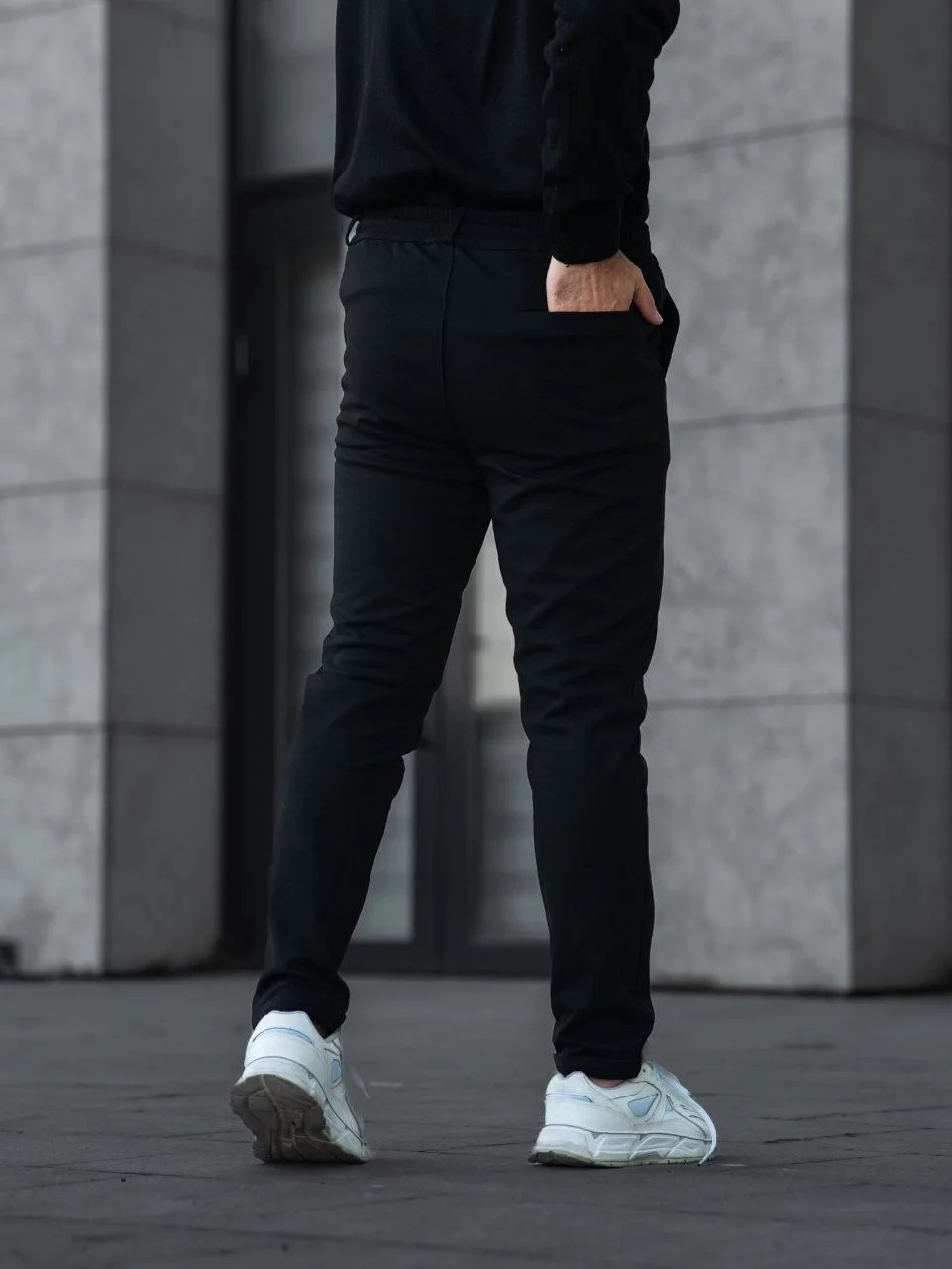 Erkek Diagonel Mikro dokulu Cepli Pantolon - Siyah - Görsel 3