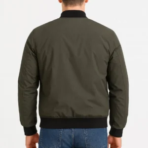 Alternative view of Erkek Bomber Mont Ceket – Fermuarlı, Kapitone İçi Astarlı, Su İtici Kumaş, Regular Fit, Uzun Kollu, Yandan Cepli, Bahar & Kış Rahat Günlük Stil - Haki