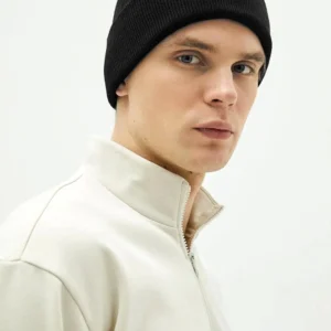 Alternative view of Erkek Katlamalı Basic Bere - Siyah