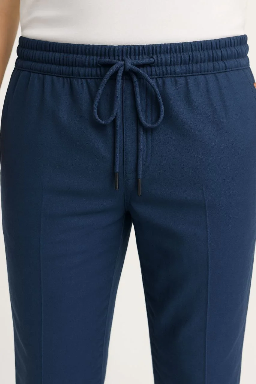 Erkek Keten Pantolon – Cepli, Beli Lastikli ve Bağcıklı, Nefes Alan Rahat Kalıp, Yazlık ve Baharlık Günlük Giyim, Şık & Konforlu Boru Paça Model - Lacivert - Görsel 6