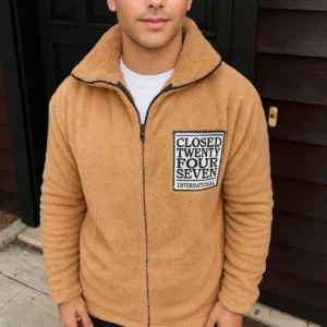 Erkek Polar Fermuarlı Sweatshirt – Kapüşonsuz, Cepli, Yumuşak Dokulu, Oversize Rahat Kalıp, Kışlık Sıcak Tutan Fermuarlı Üst - Kahverengi