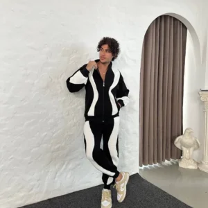 Alternative view of Erkek Premium Parçalı Eşofman Takım - Dik Yaka Fermuarlı Sweatshirt, - Siyah