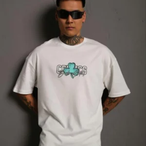 Erkek Sırt Baskılı T-shirt - Beyaz