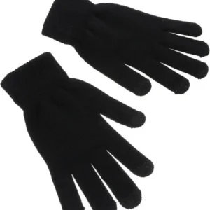 Erkek Triko Dokuma Eldiven - Siyah