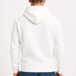 Alternative view of Erkek Üç İplik Kapüşonlu Kanguru Cepli SweatShirt hoodie - Beyaz