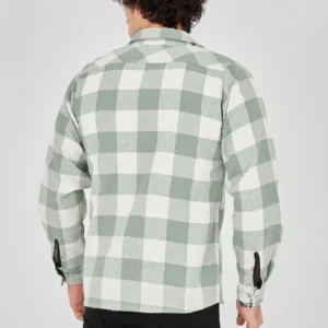 Alternative view of Erkek Uzun Kollu Oduncu Gömlek - Mint yeşili