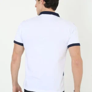 Alternative view of Erkek Yakalı Slim Fit Baskılı T-Shirt - Beyaz