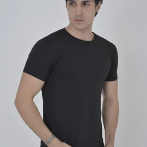 Alternative view of Erkek Yandan Fermuarli Slim fit T-shirt - Siyah