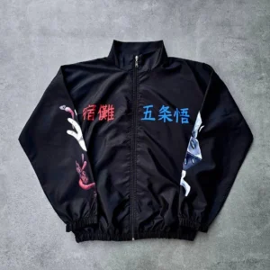 Alternative view of Fermuarlı Dijital Baskılı Rüzgarlık - Siyah