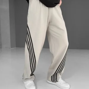 Alternative view of İki İplik Kumaş Şeritli Alt Esofman - Gri