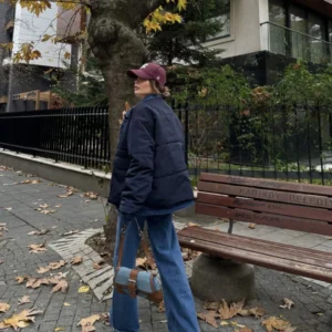 Alternative view of Jeans Detaylı Cıtcıtlı CEKET - Lacivert