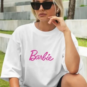 Alternative view of Kadın Baskılı Oversize T-shirt - Beyaz