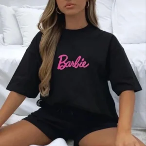 Kadın Baskılı Oversize T-shirt - Siyah