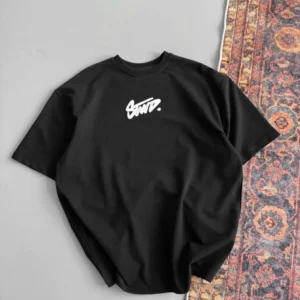 Kadın Baskılı Oversize T-shirt - Siyah