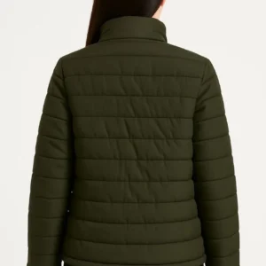 Alternative view of Kadın Bomber Mont Ceket – Su İtici Kumaş, Kapitone Astarlı, Fermuarlı, Kışlık - Haki