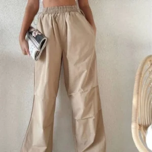 Kadın Cepli Paraşut Pantalon - Bej