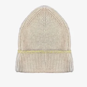 Kadın Dokuma Simli Triko Bere - Krem