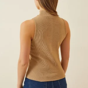 Alternative view of Kadın Full Likralı Fitilli Kaşkorse Body - Camel