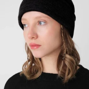 Kadın Katlamalı Basic Bere - Siyah