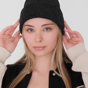 Alternative view of Kadın Katlamalı Basic Bere - Siyah