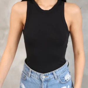 Alternative view of Kadın Kolsuz Badi bluz - Siyah