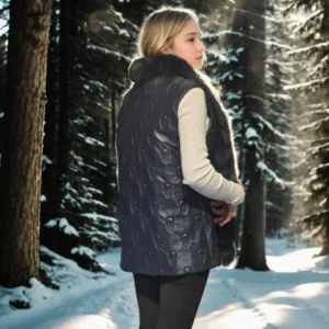 Alternative view of Kadın Kolsuz Fermuarlı Yelek - Lacivert