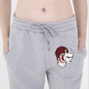 Kadın Lastikli Baskılı Eşofman Pantolon - Gri