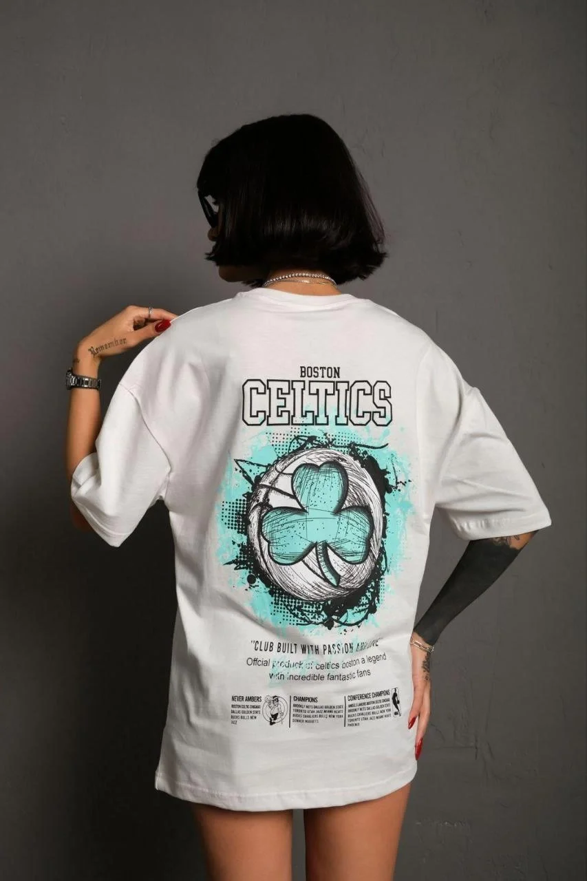 Kadın Sırt Baskılı T-shirt - Beyaz - Görsel 3