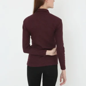 Alternative view of Kadın Tam Boğazlı Fitilli Likrali Koşkorse Badi - Bordo