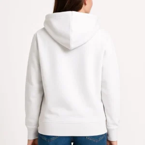 Alternative view of Kadın Üç İplik Kapüşonlu Kanguru Çepli SweatShirt hoodie - Beyaz