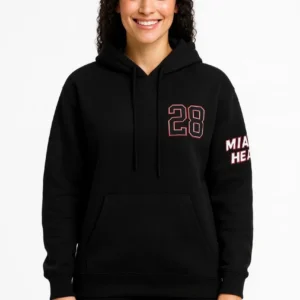 Alternative view of Kadın Üç İplik Kapüşonlu Ön ve Arka Baskılı SweatShirt hoodie - Siyah