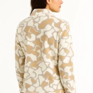 Alternative view of KADIN Yarım Fermuarlı Desenli Polar Sweat Yakalı, Uzun Kollu, Oversize Rahat Kalıp - Bej