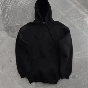 Alternative view of Kapüşonlu Üç İplik Penye Basic SweatShirt - Siyah