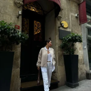 Alternative view of Kaşe Kaşmir Fermuarlı CEKET - Bej