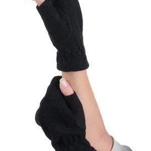 Kadın Kısa Parmaksız Triko Eldiven - Siyah