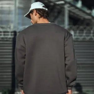 Alternative view of Kışlık Bisiklet Yaka Üç İplik Basic SweatShirt - Antrasit