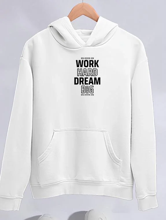 Kışlık Üç İplik Kapüşonlu SweatShirt - Beyaz