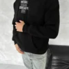 Kışlık Üç İplik Kapüşonlu SweatShirt - Siyah