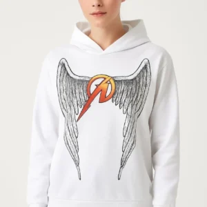 Alternative view of Metallica İki İplik Kapüşonlu Ön ve Arka Baskılı hoodie - Beyaz